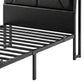 Levede Single Bed Frame PU Upholstered LED Storage Headboard Charging Home Black