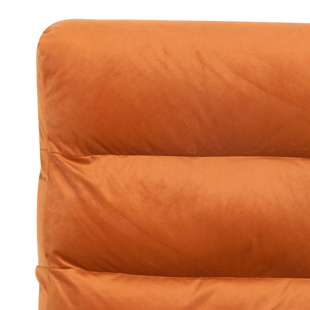 Levede Metal Framed Lounge Chair Velvet in Orange