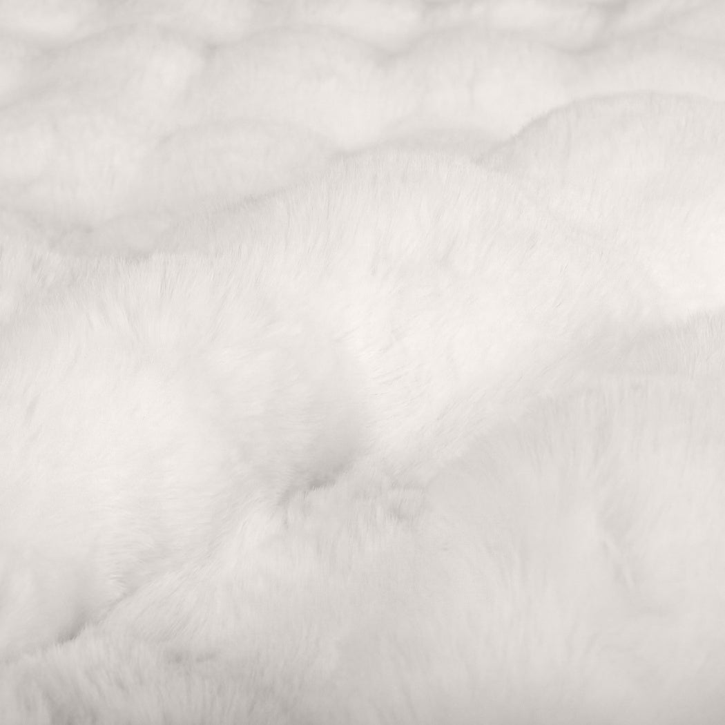 DreamZ Throw Blanket Fluffy Bubble Sofa Blanket Washable 200x240cm White