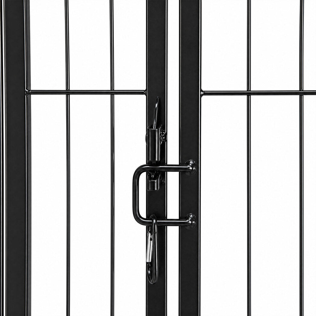 Pawz Dog Playpen 8-Panel Folding Dog Pen Steel Black