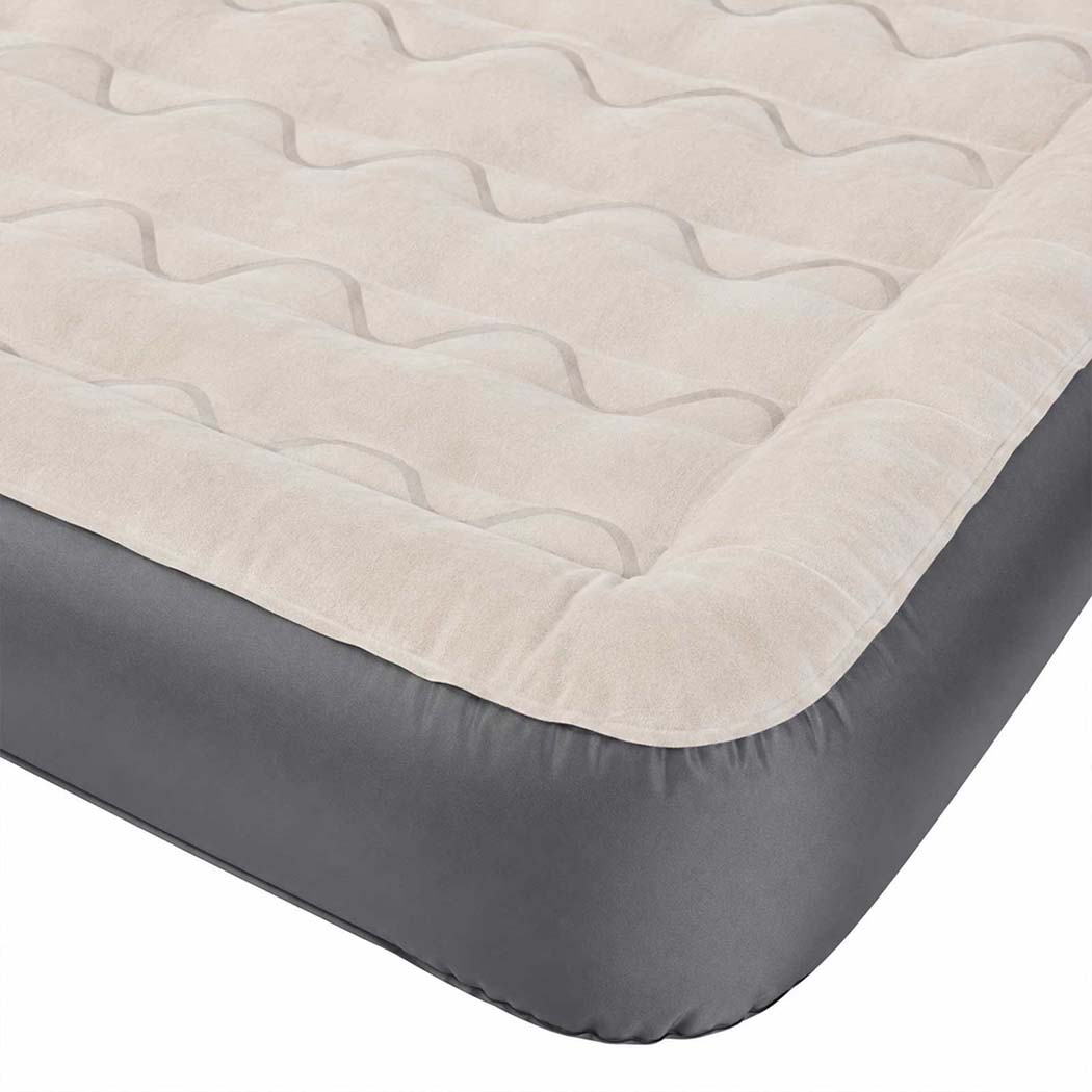 DreamZ Inflatable Mattress TPU Air Bed with Pillow Pump Camping Double Grey