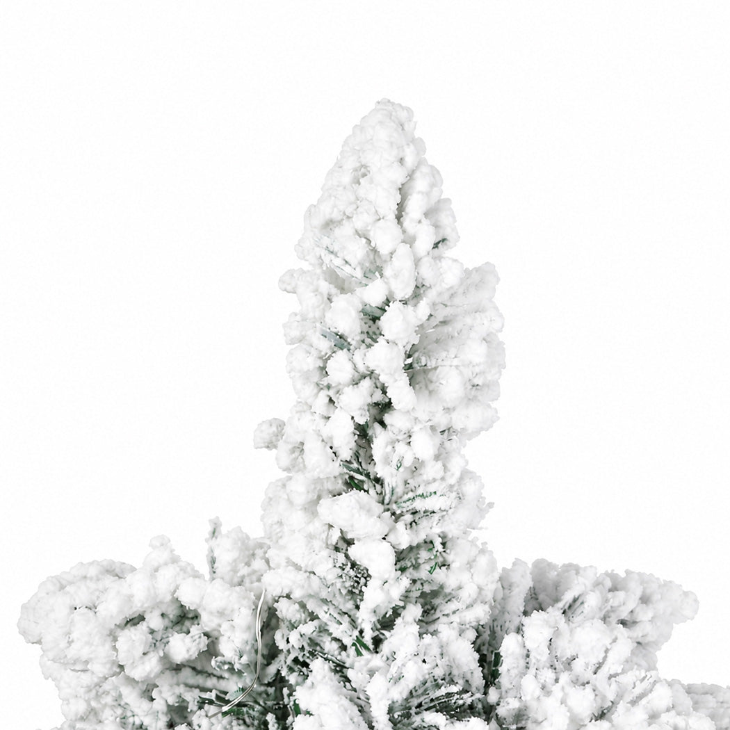 Santaco Christmas Tree 49cm Mini Christmas Tree LED Lights Snow Flocked PVC