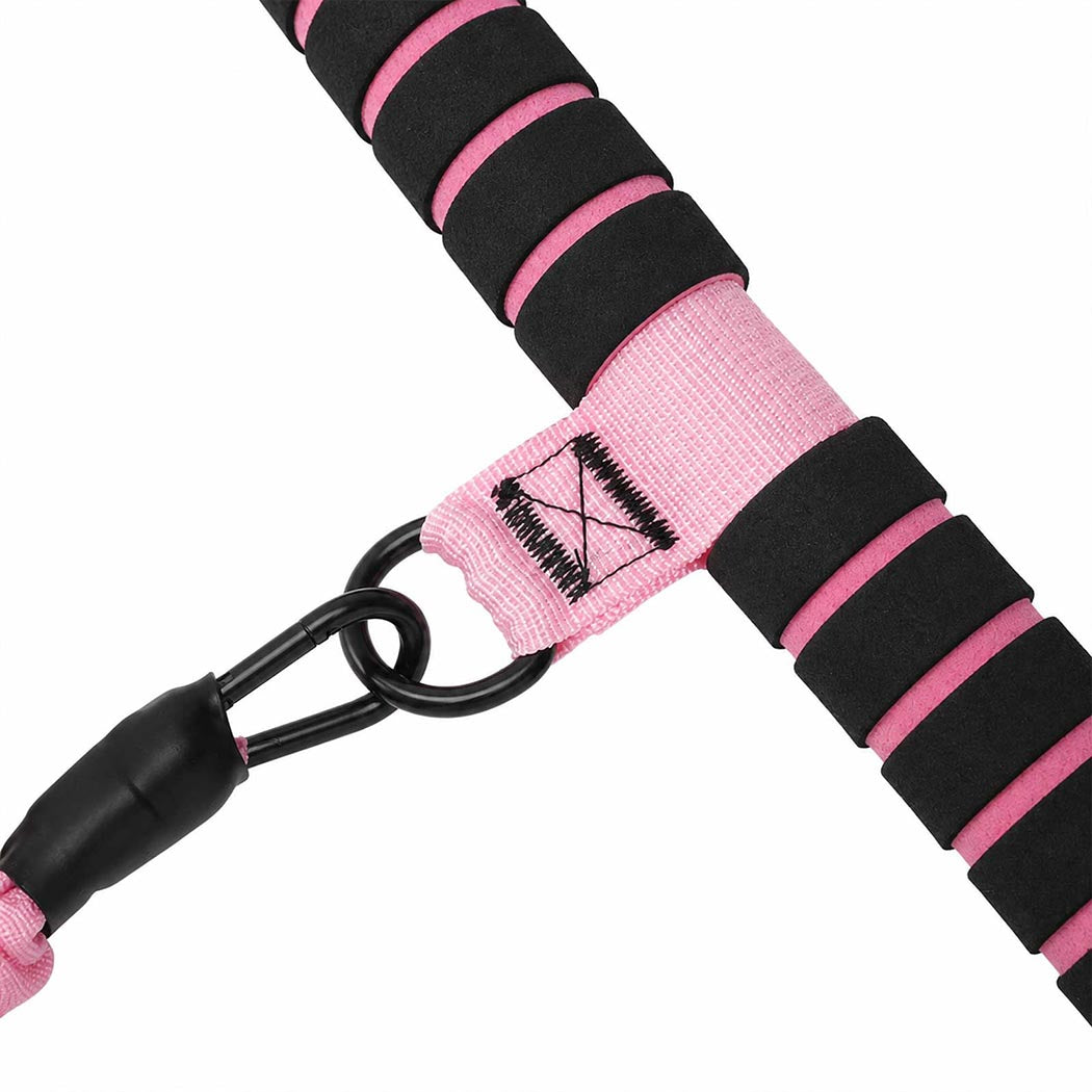 Centra Resistance Bands Set Foot Pedal 3 Tube Adjustable for Home Workout Pink