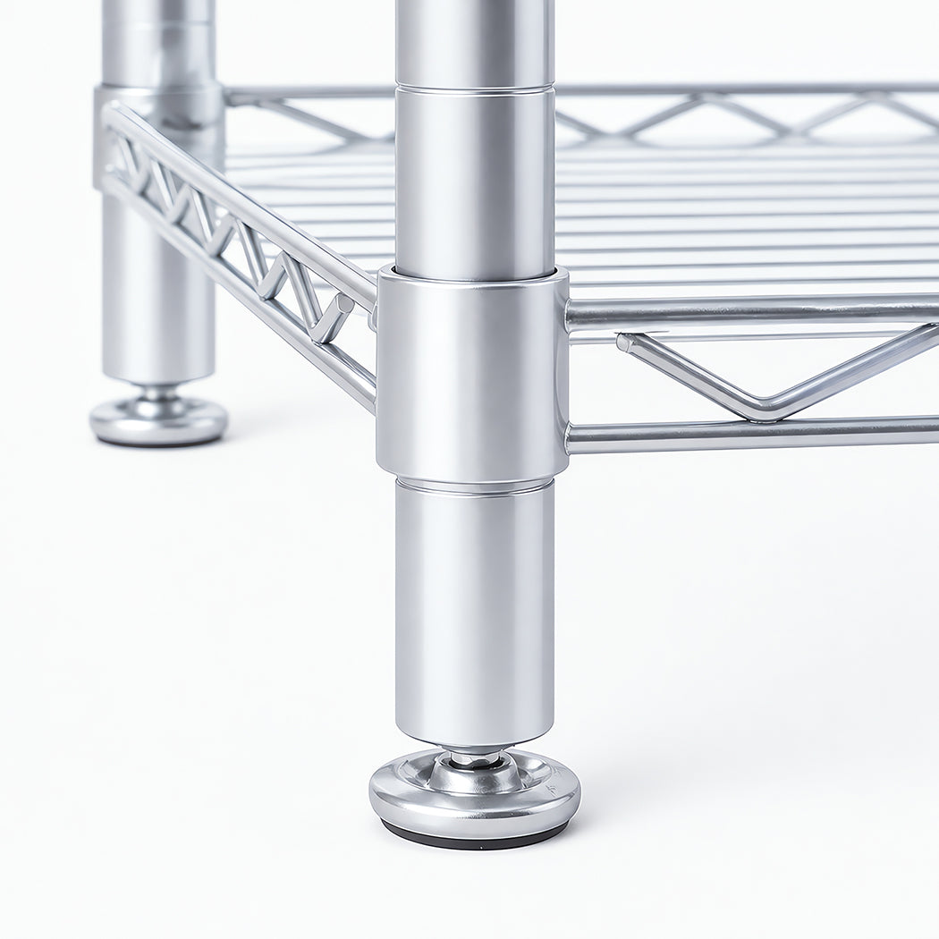 Levede Shelving Unit Adjustable Rack 6 Tier 161cm Carbon Steel Laundry Silver