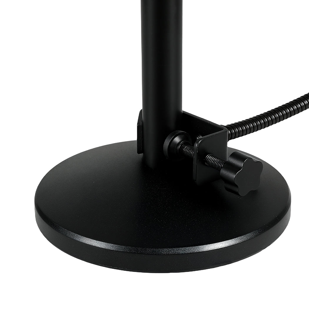 Levede Desktop Microphone Stand Adjustable Pop Filter Shock Mount Base Kit Black