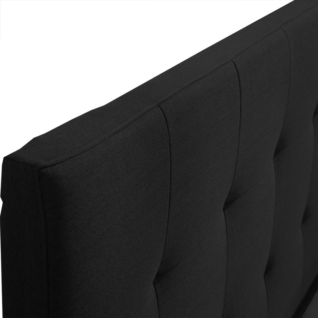 Levede Queen Bed Frame Fabric Tufted Dark Grey