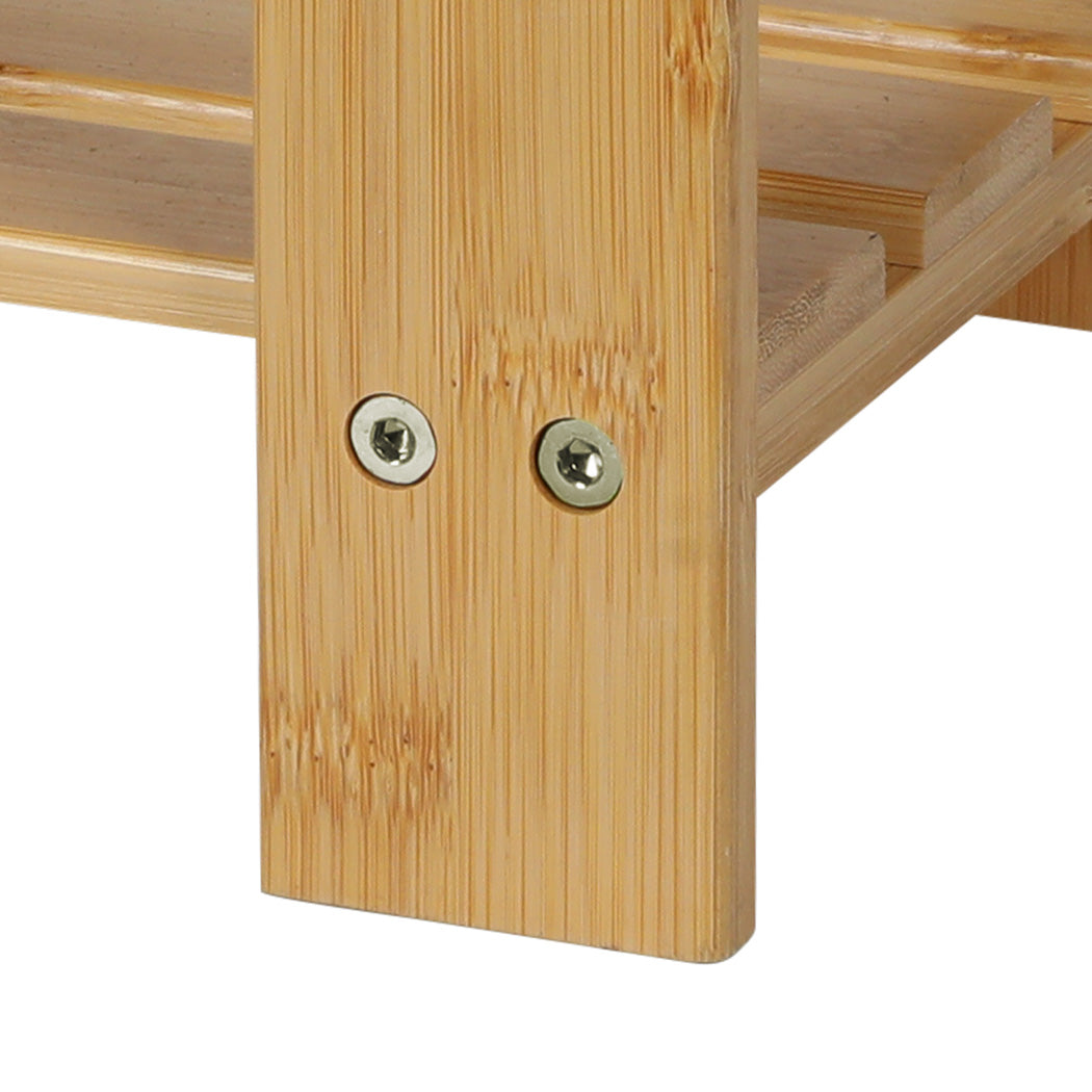 Levede Bamboo Step Stool Small Bedside Stool Non-Slip Footrest Storage Chair