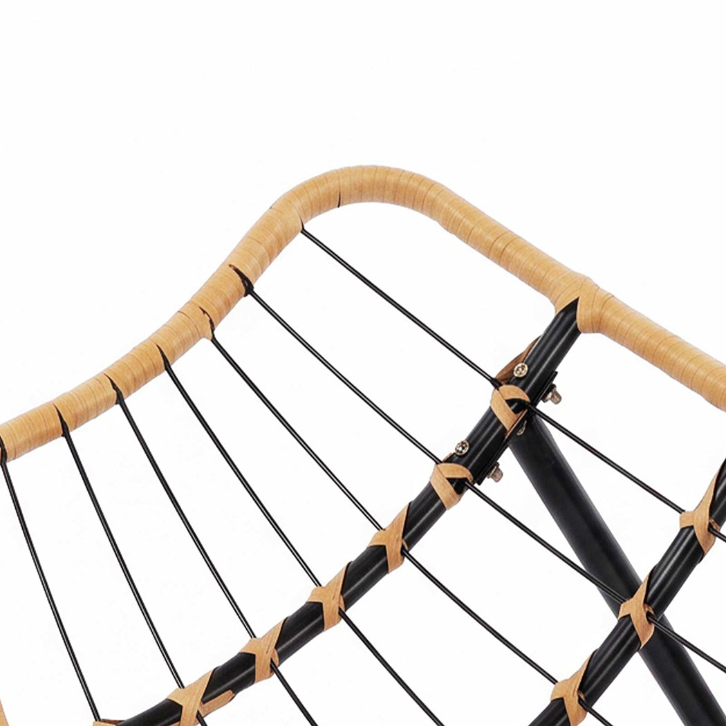 Levede Rocking Chair with Thick Cushion PE Rattan Silent Strip Indoor Patio Grey