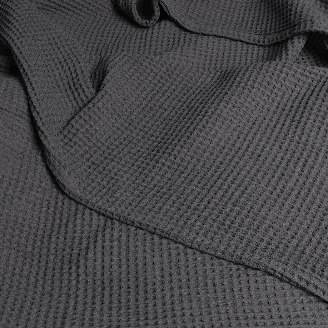 DreamZ Throw Blanket Cotton Waffle Blankets Grey Single