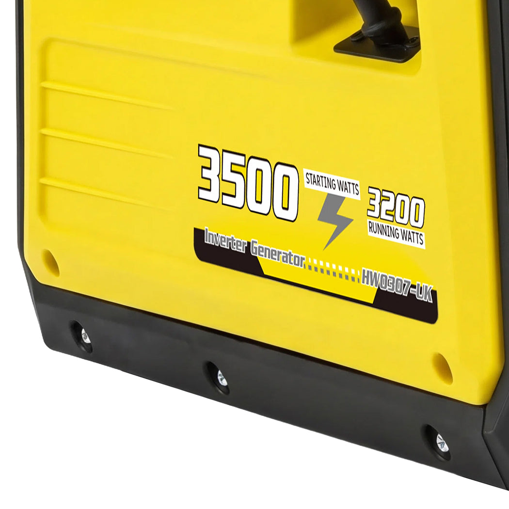 Traderight 3500W Petrol Inverter Generator Portable Silent Pure Sine Wave Power