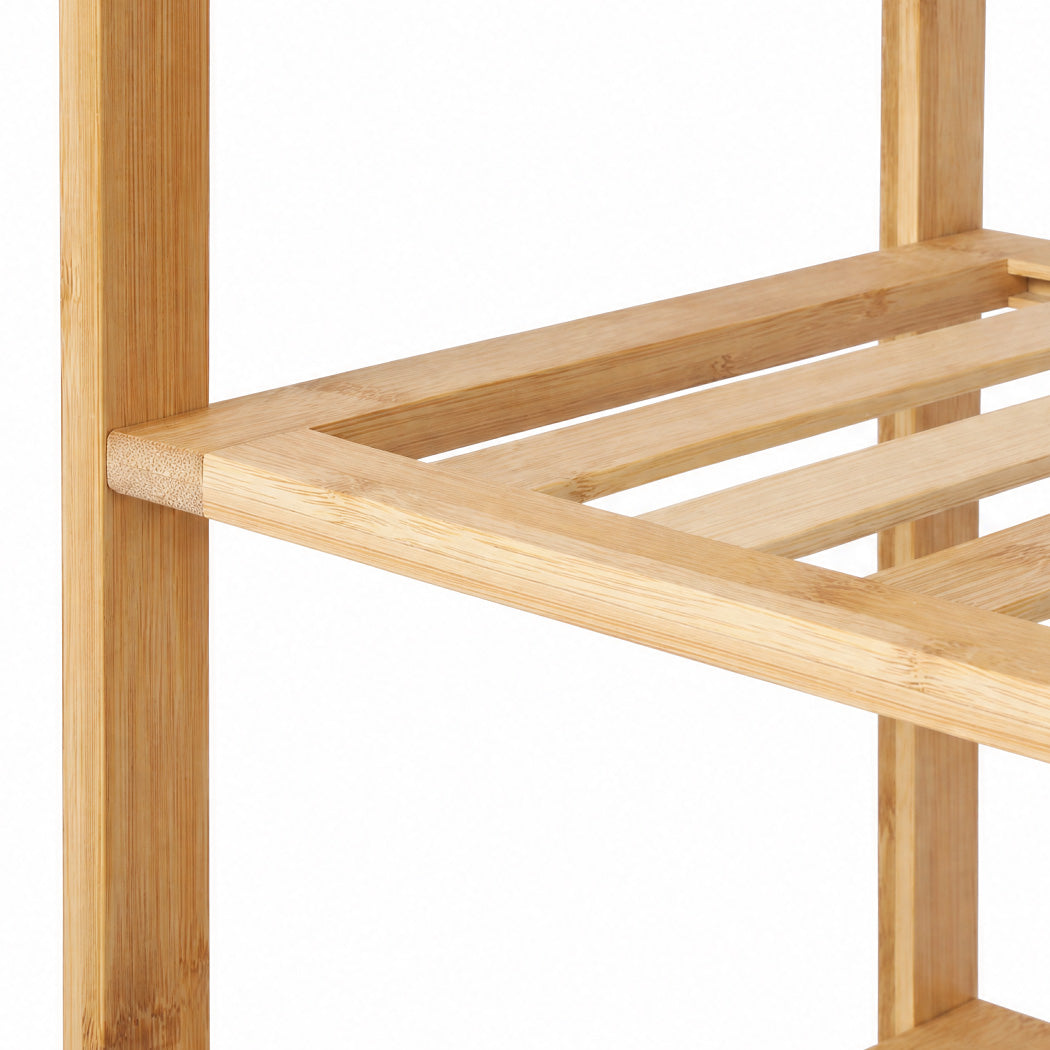 Levede Shoe Rack 5 Tier 25kg Storage Stand Multipurpose Shelfs Entryway Bamboo