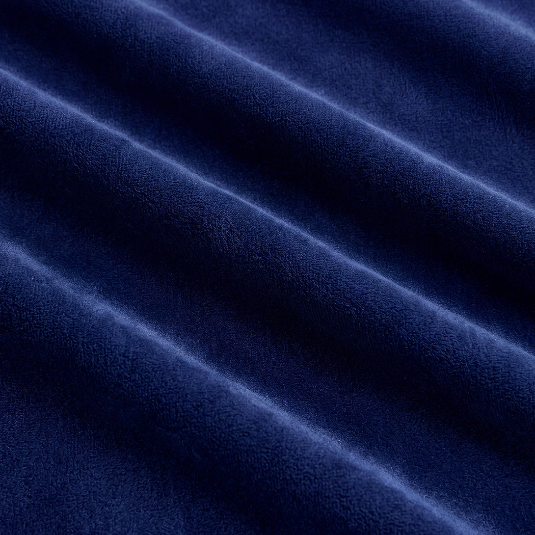 Marlow Thick Thermal Blackout Curtains Velvet 46x54 Inch Eyelet Ring Top Blue
