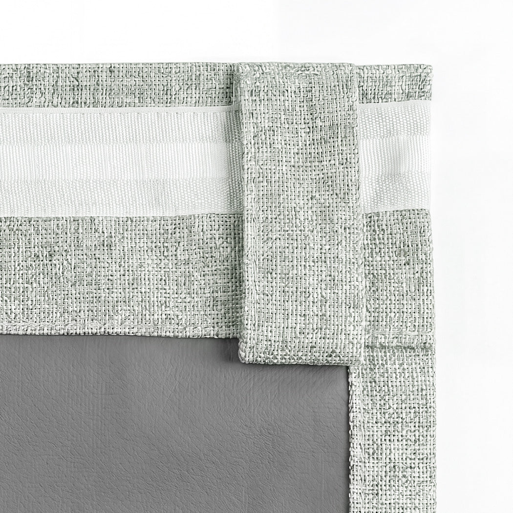 Marlow Blackout Curtains Thermal Linen Look Blockout Drapes 2 Panels Green