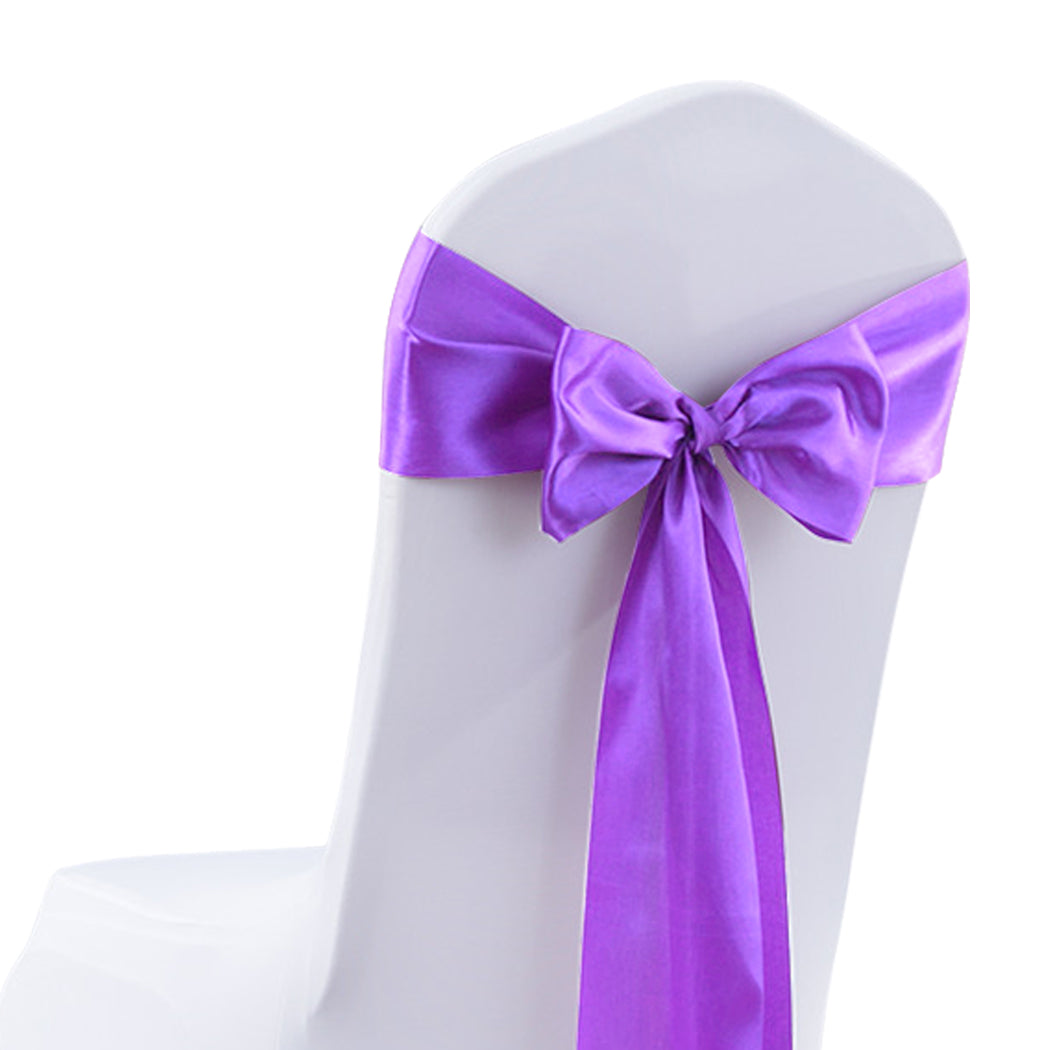 20x Multicoloured Satin Chair Sashes Lavender
