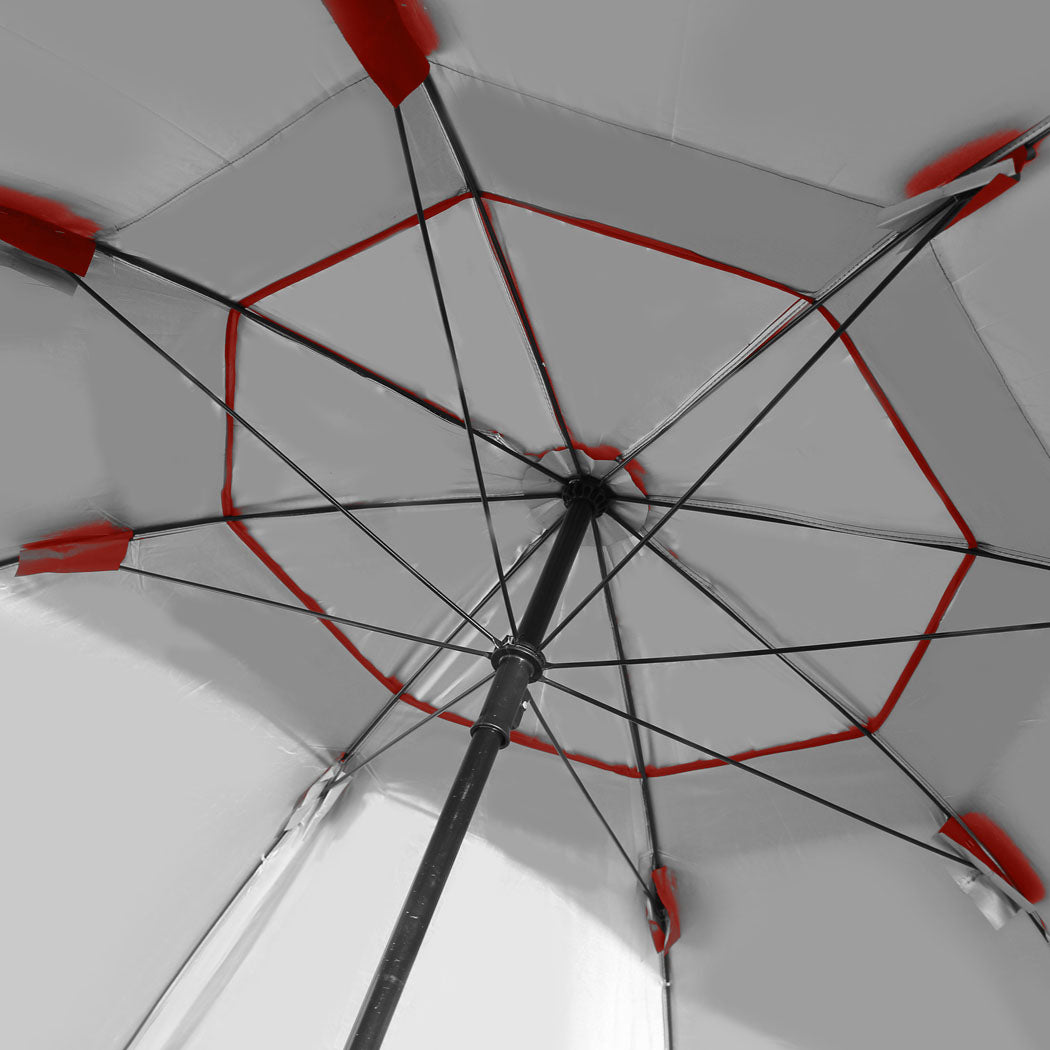 Mountview Beach Umbrella Outdoor Umbrellas Red 2.33M