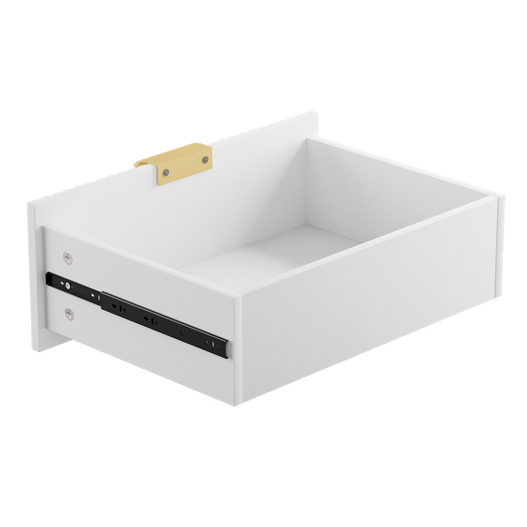 Levede Bedside Table with 2 Drawers White Metal Legs