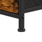 Levede Bedside Table Narrow Side Table with LED Charging Station Brown
