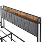 Levede Double Bed Frame Tufted Headboard USB Charge