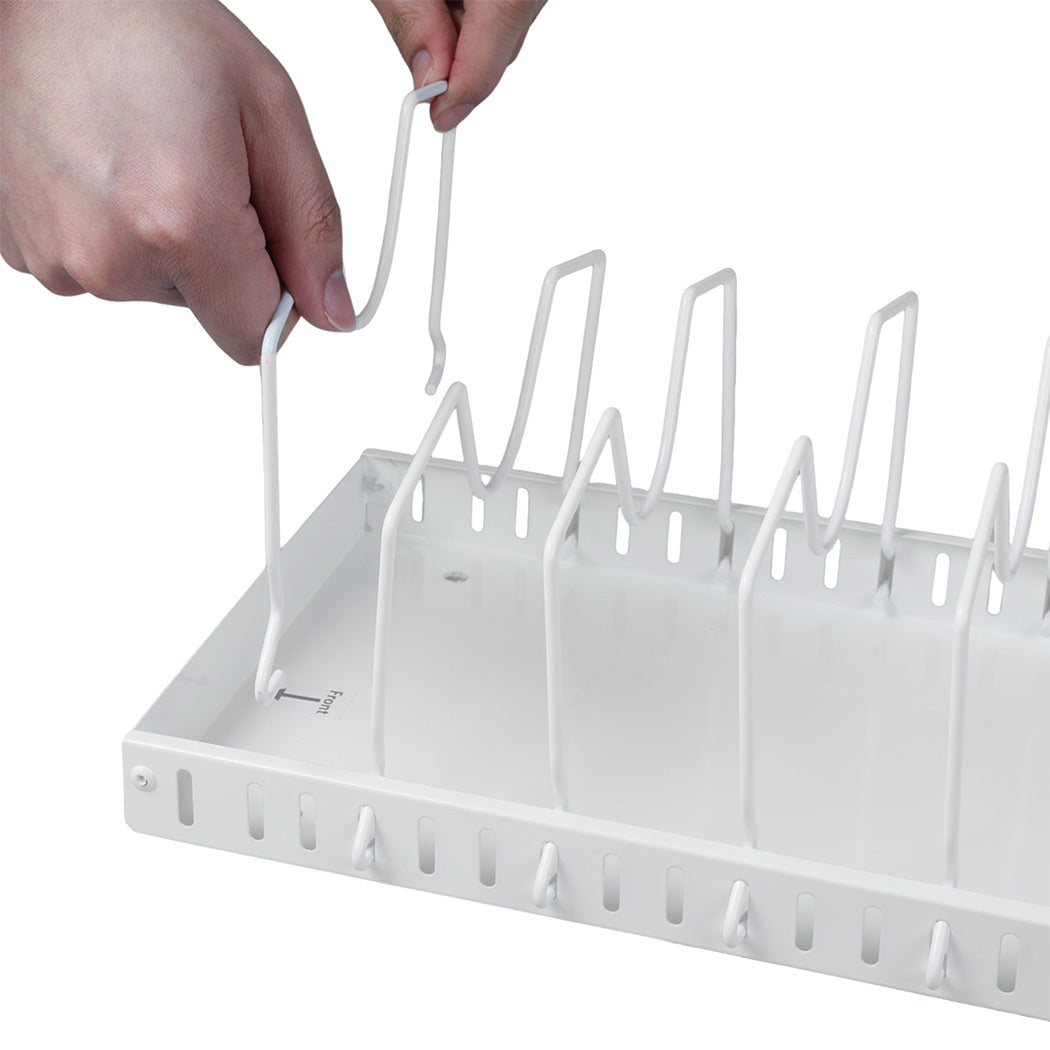 Toque Pots and Pans Organiser Saucepan Holder Storage Pull Out Rack Holder White