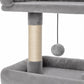 Pawz Cat Tree Tower Large Perch Condo Sisal Scratcher for Indoor Felines Grey