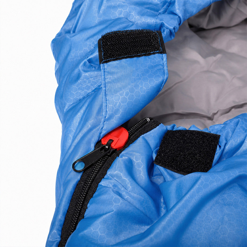 Mountview Sleeping Bag Extra Wide 230x100cm 3 Season Waterproof Hiking Blue