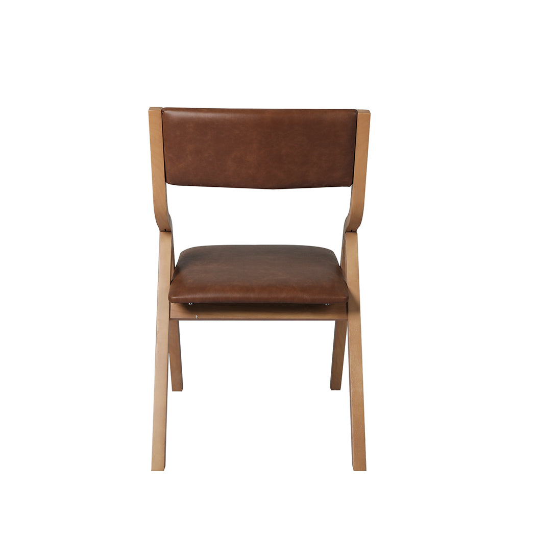 Levede 8x Dining Chairs Foldable PU Tan