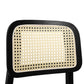 Levede 2x Dining Chair Wood Rattan Armless Black