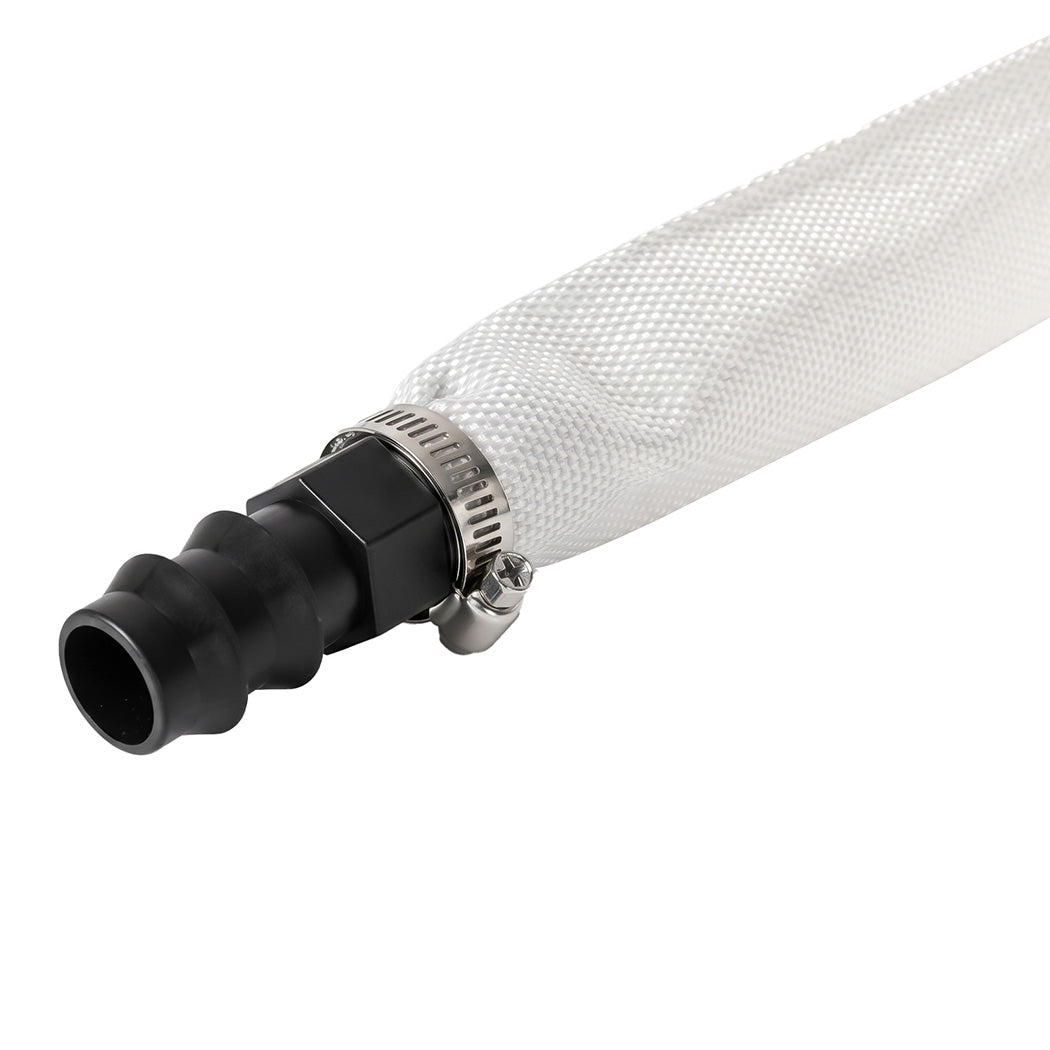 Traderight Hose Pipe Heavy 20m x 25mm Layflat PVC Pump Drainage with Clips White