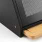 Toque Bread Box Bamboo Bread Storage Container with Cutting Board Black