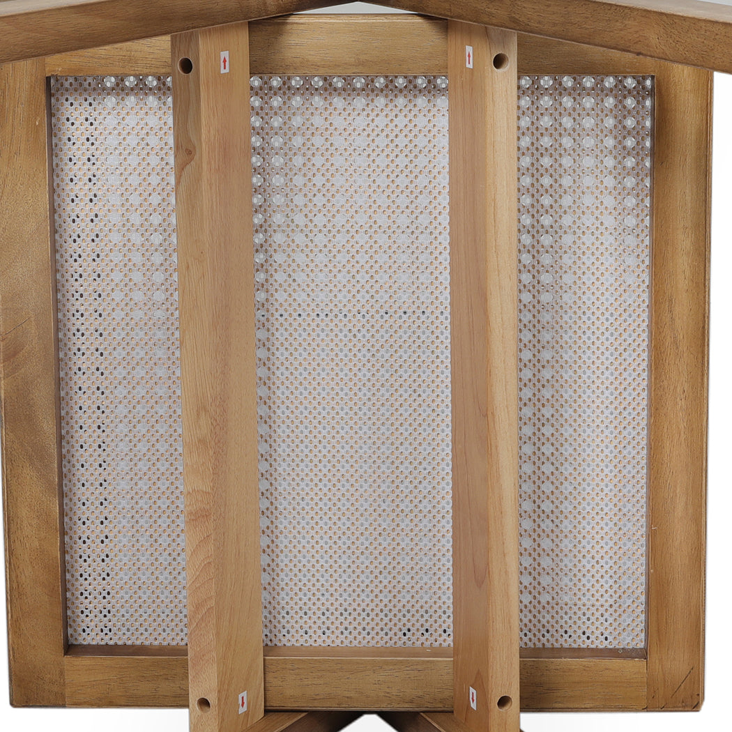 Levede 4x Dining Chair Solid Wood Rattan