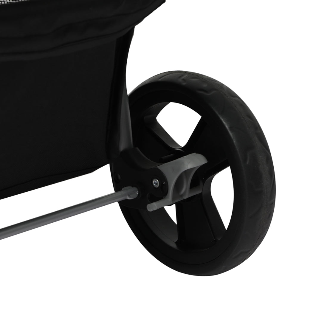 PaWz 4 Wheels Pet Stroller Dog Cat Cage Black