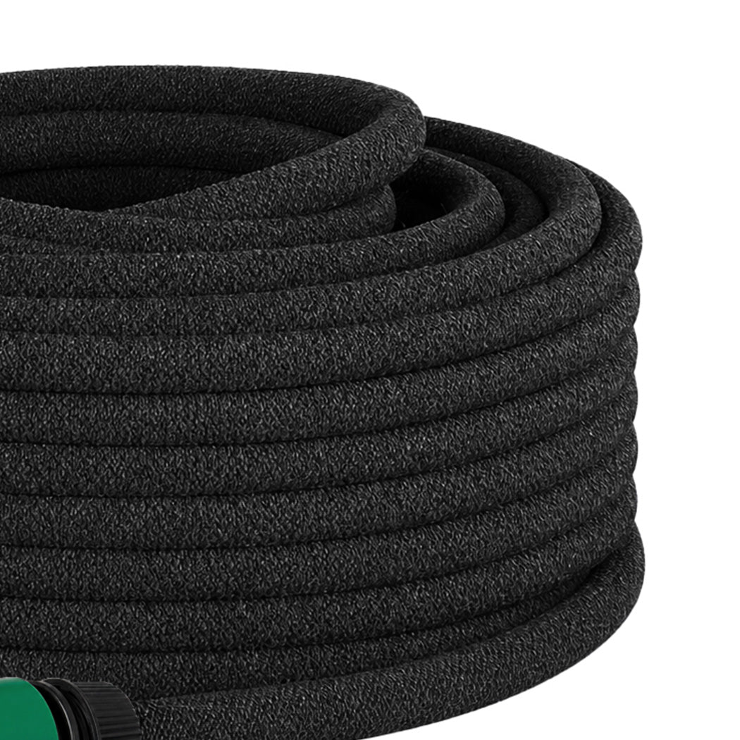 Traderight Soaker Hose 50M Deep Root Watering Even Flow for Garden Beds Black