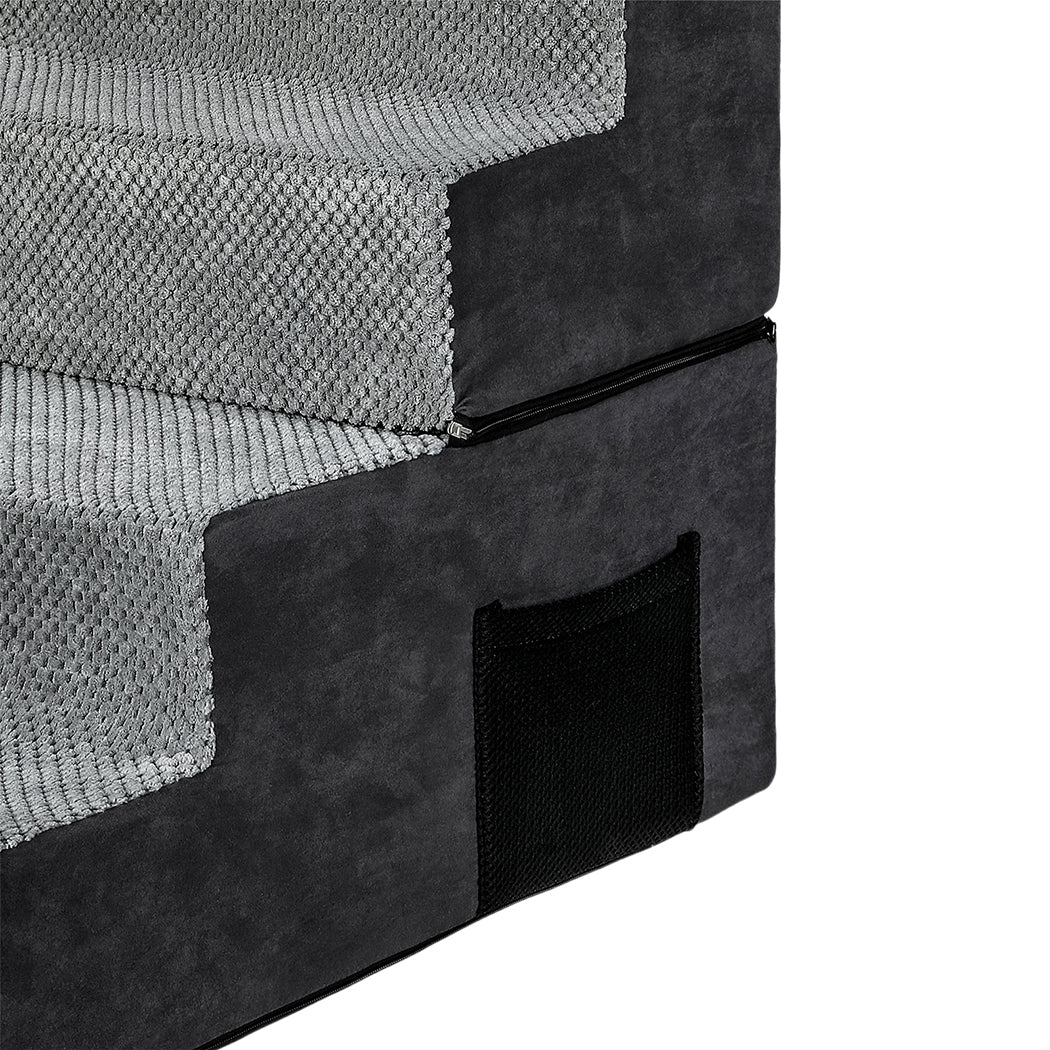 Pawz 4 Steps Pet Stairs Dog Ramp High Density Foam Grey