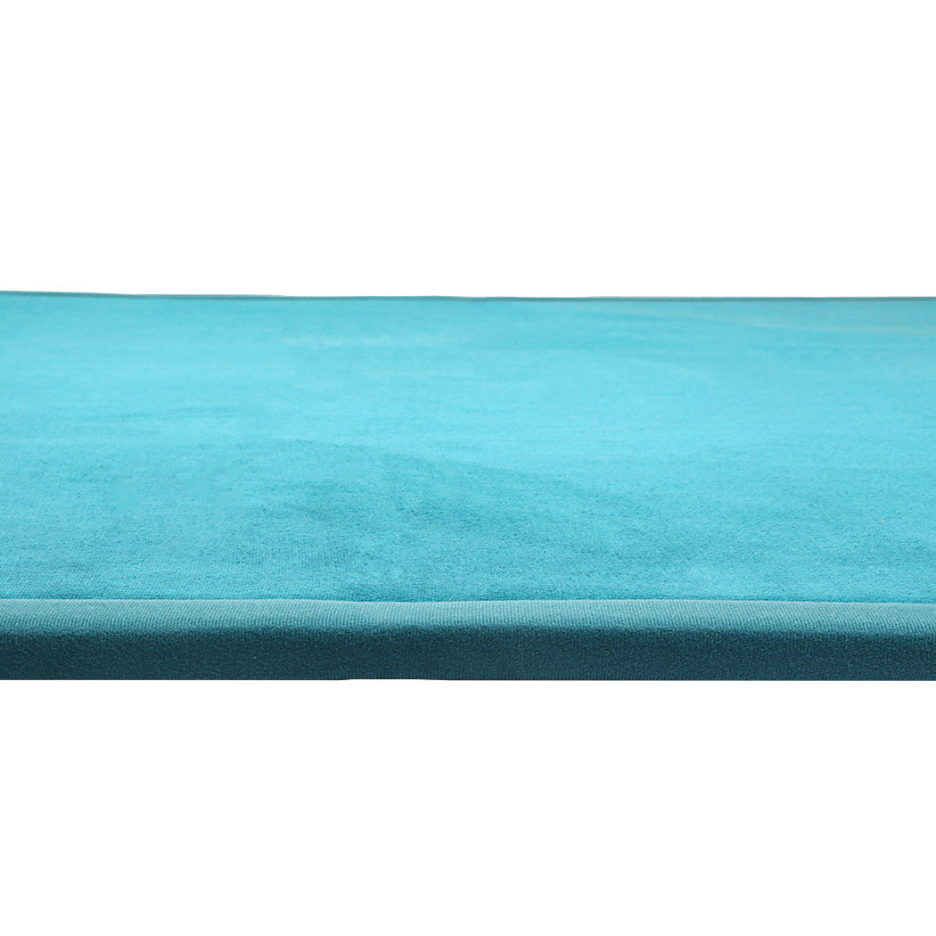 Marlow Coral Velvet Area Rugs Large Mat 120x200cm Blue