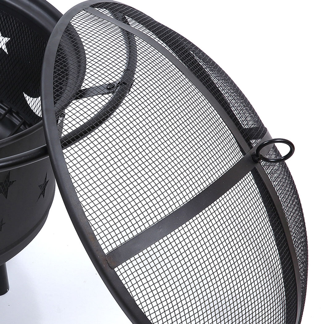 30" Portable Outdoor Fire Pit BBQ Grill Large