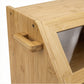 Toque Bread Box Bread Bin Double Layer Bamboo Bread Storage with Window Natural