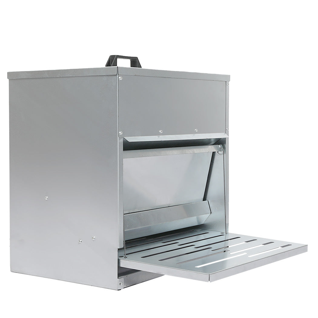PaWz 10KG Auto Chicken Feeder Dispenser Galvanised Steel
