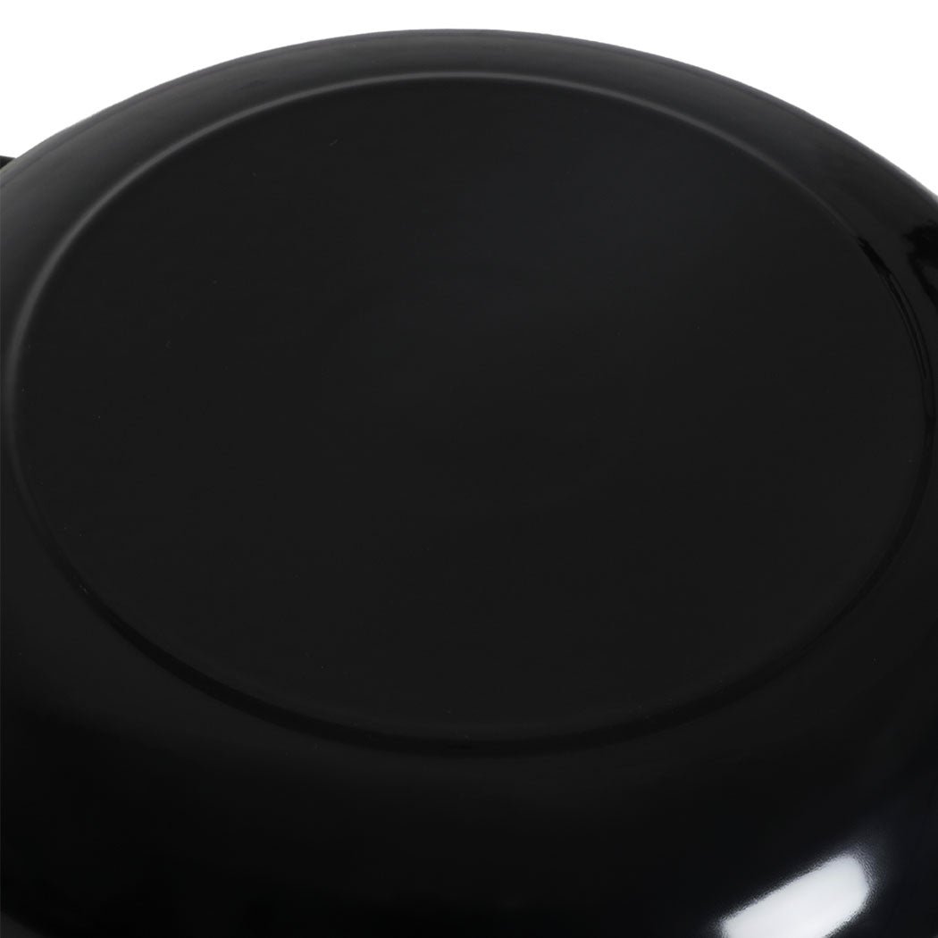 TOQUE Cast Iron Pot Dutch Oven Enameled Slow Cooking Bakeware Even Heat Black