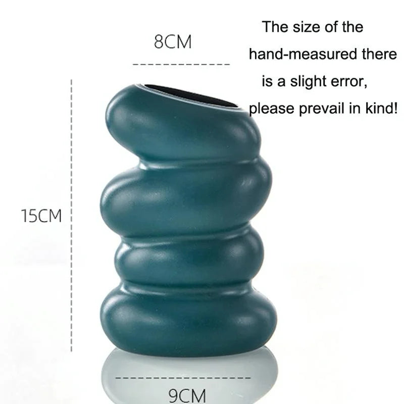 Imitation Glaze Porcelain Spiral Vase for Wet & Dry Flower