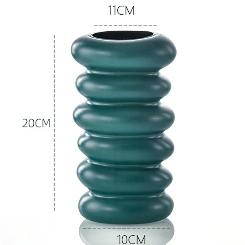 Imitation Glaze Porcelain Spiral Vase for Wet & Dry Flower