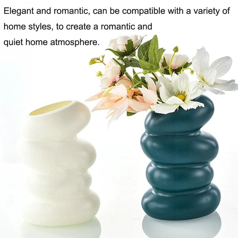 Imitation Glaze Porcelain Spiral Vase for Wet & Dry Flower