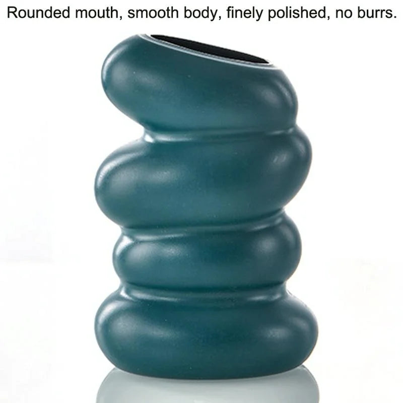 Imitation Glaze Porcelain Spiral Vase for Wet & Dry Flower