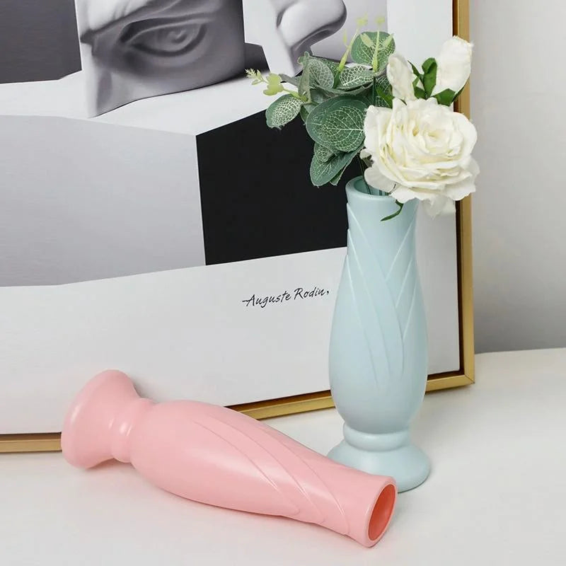 Imitation Porcelain Petal Vase for Drop-proof Home Decor