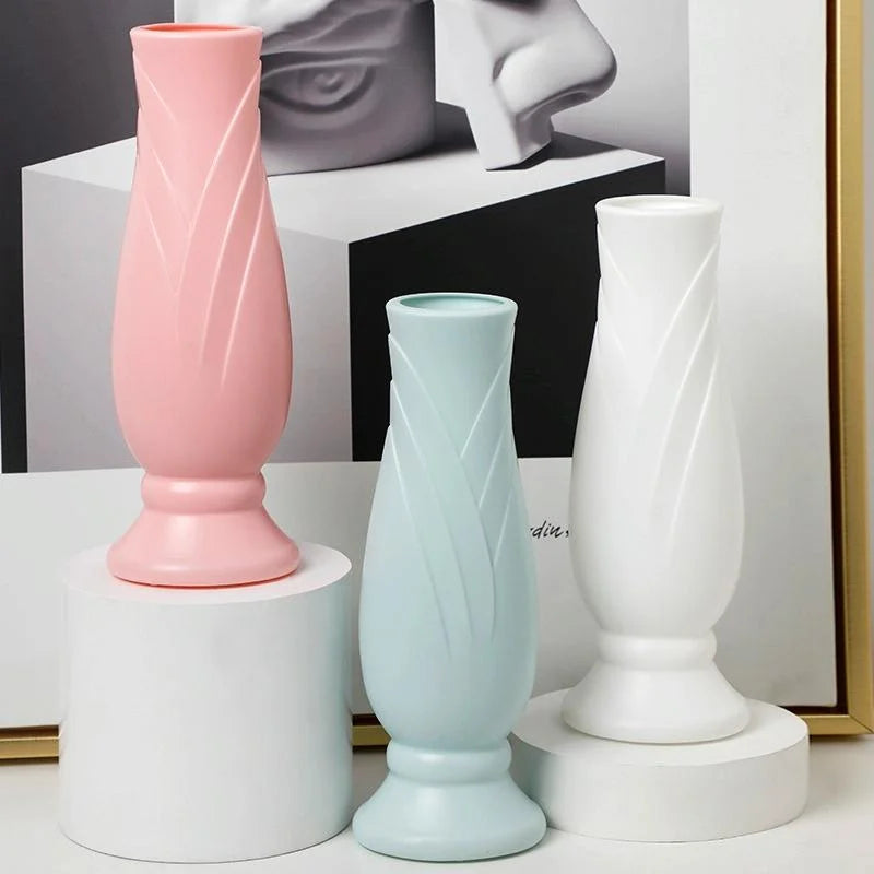 Imitation Porcelain Petal Vase for Drop-proof Home Decor