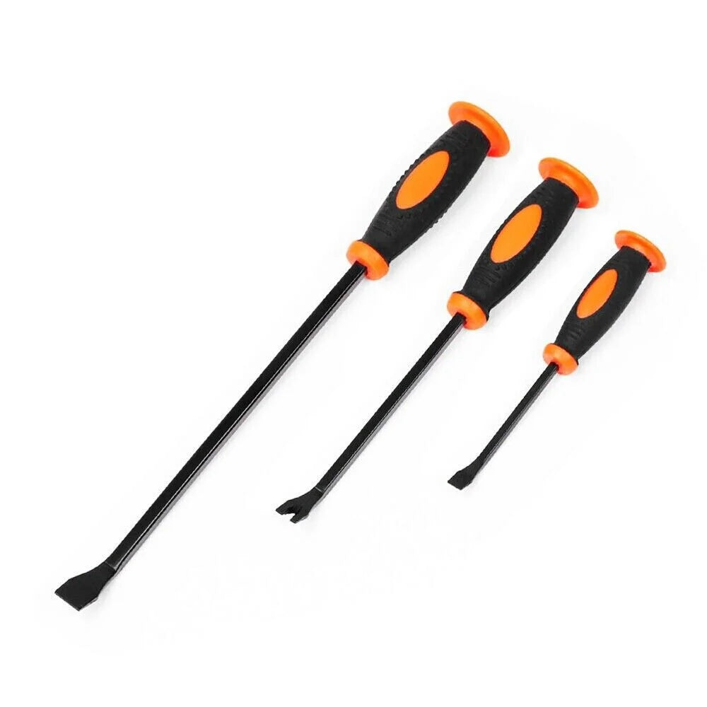 Impact Pry Bar Set 3Pc Crowbar Nail Puller Go-Through