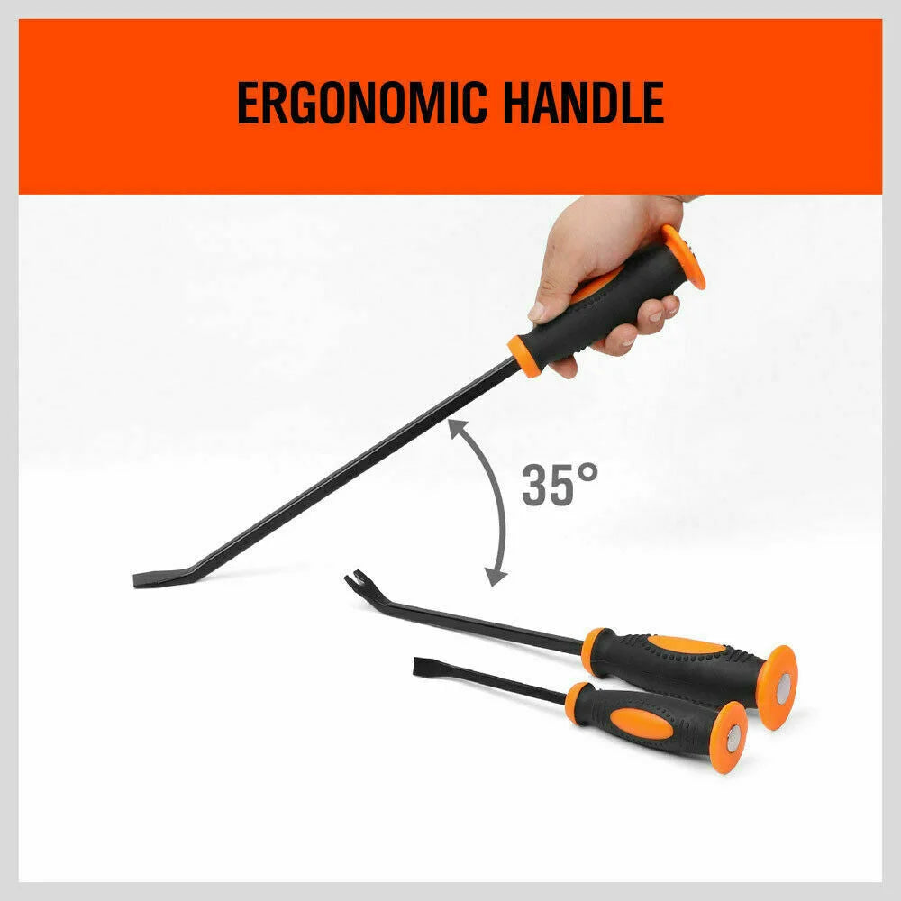 Impact Pry Bar Set 3Pc Crowbar Nail Puller Go-Through