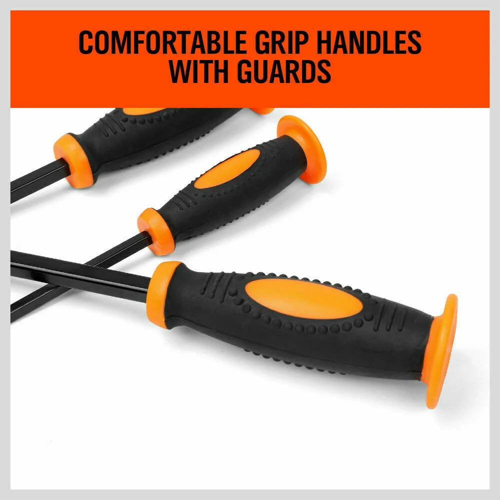 Impact Pry Bar Set 3Pc Crowbar Nail Puller Go-Through
