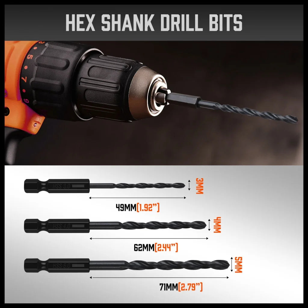 Impact Screwdriver Bit Set 26Pc Magnetic Drill Holder Quick