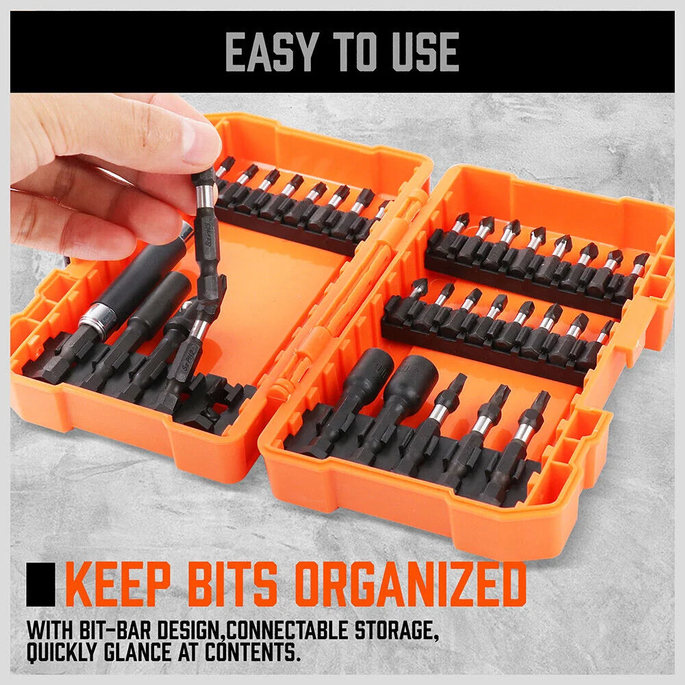 Impact Screwdriver Bit Set 34Pc Nut Driver Magnetic Drill