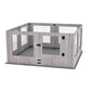 Glass dog kennel with indoor pen tempered w